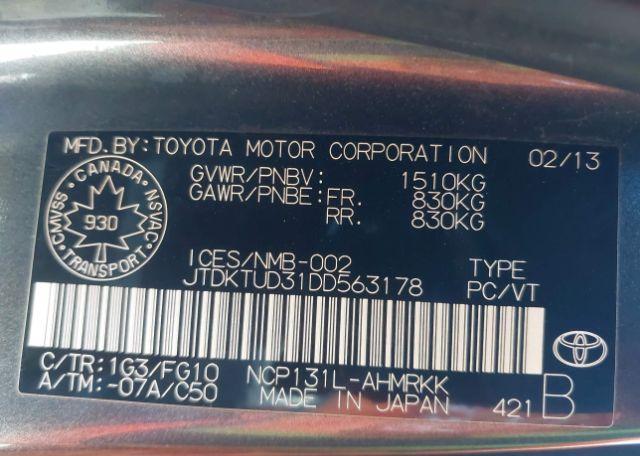 2013 TOYOTA YARIS LE
