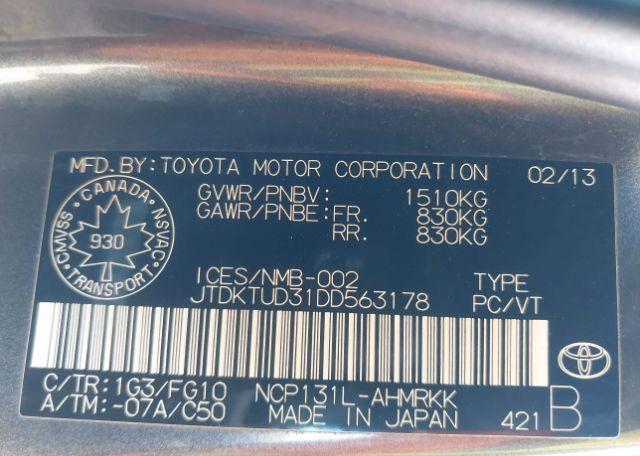 2013 TOYOTA YARIS LE
