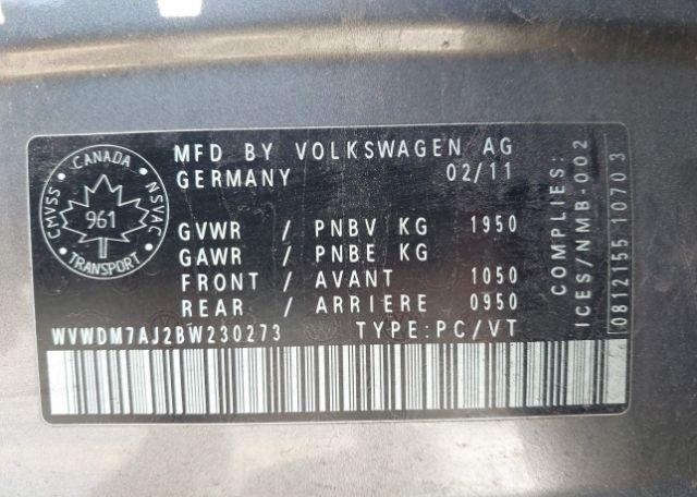 2011 VOLKSWAGEN GOLF 2.0 TDI COMFORTLINE