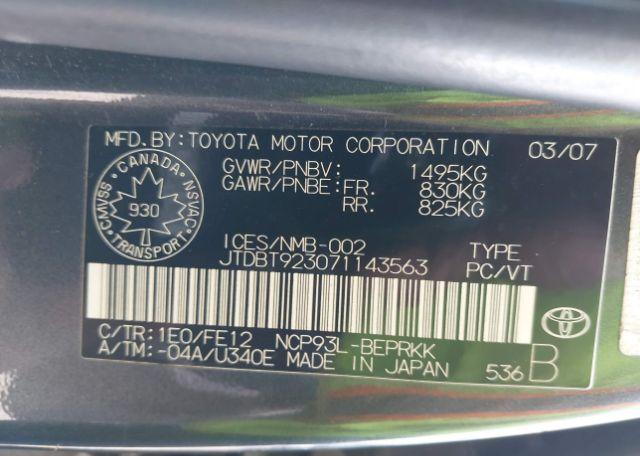 2007 TOYOTA YARIS
