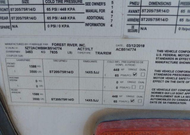 2019 FOREST RIVER ACADIA ACT31LT