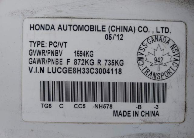 2012 HONDA FIT DX-A