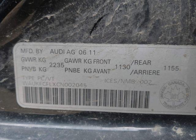 2012 AUDI A4 2.0T PREMIUM PLUS