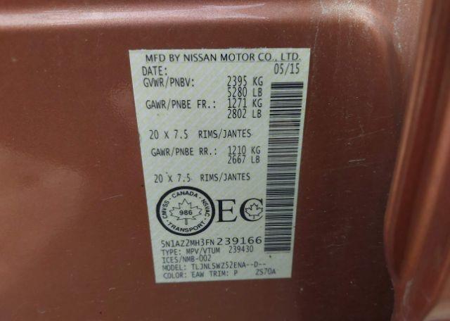 2015 NISSAN MURANO PLATINUM