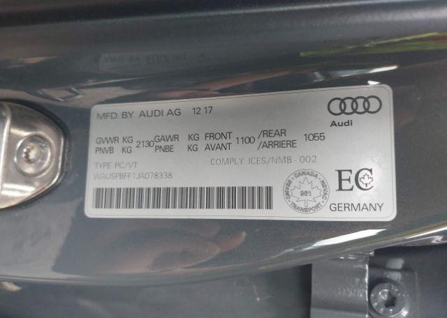 2018 AUDI A3 E-TRON 1.4T TECHNIK