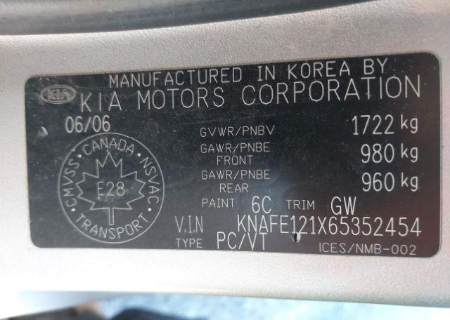 2006 KIA SPECTRA EX