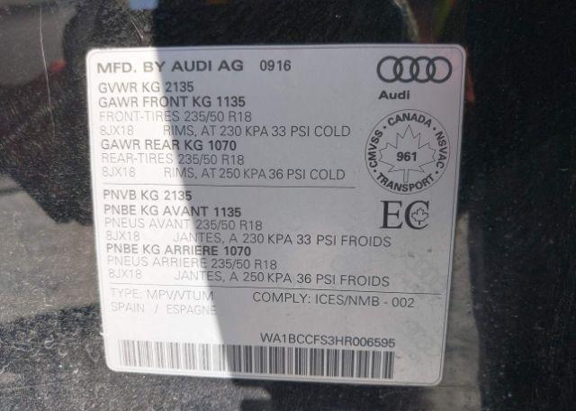 2017 AUDI Q3 2.0T KOMFORT
