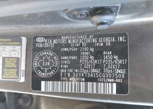 2012 KIA SORENTO LX