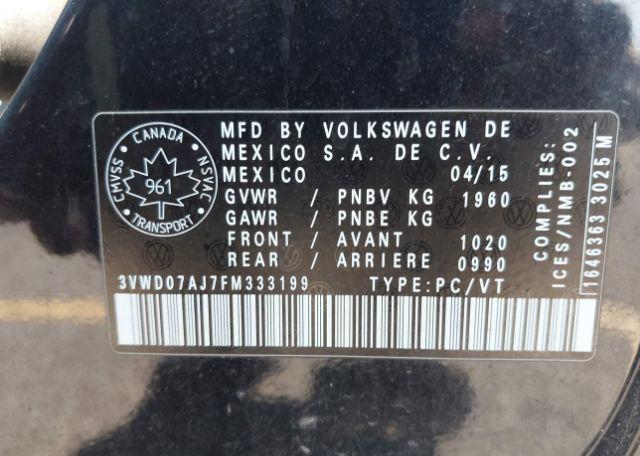 2015 VOLKSWAGEN JETTA 1.8 TSI COMFORTLINE