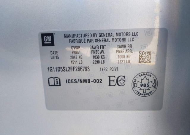 2015 CHEVROLET MALIBU 2LT