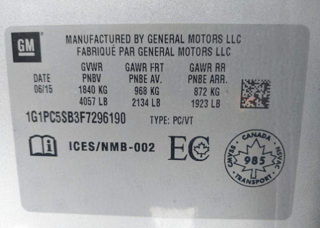 2015 CHEVROLET CRUZE 1LT