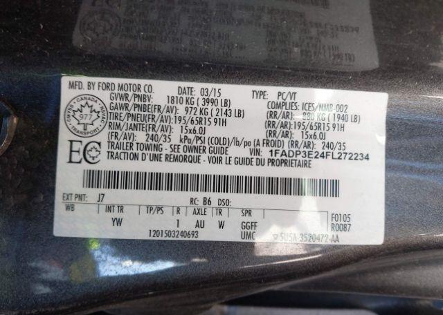 2015 FORD FOCUS S