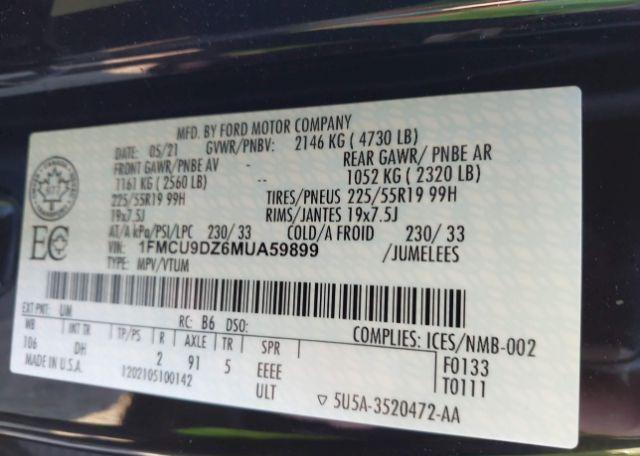 2021 FORD ESCAPE TITANIUM HYBRID