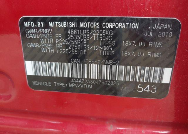 2019 MITSUBISHI OUTLANDER ES