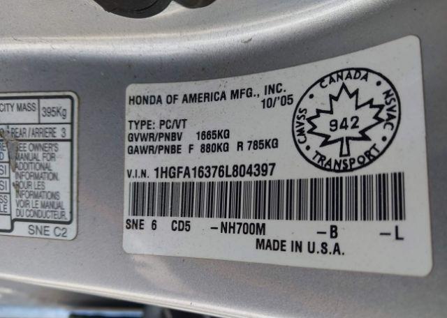 2006 HONDA CIVIC DX-G