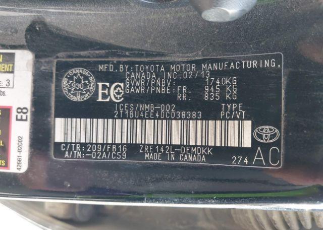 2013 TOYOTA COROLLA CE