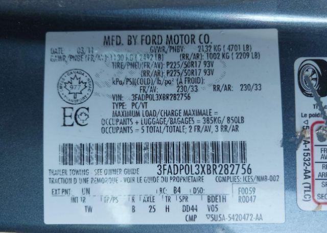 2011 FORD FUSION HYBRID