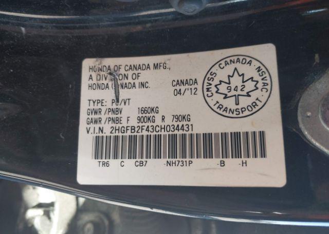 2012 HONDA CIVIC LX