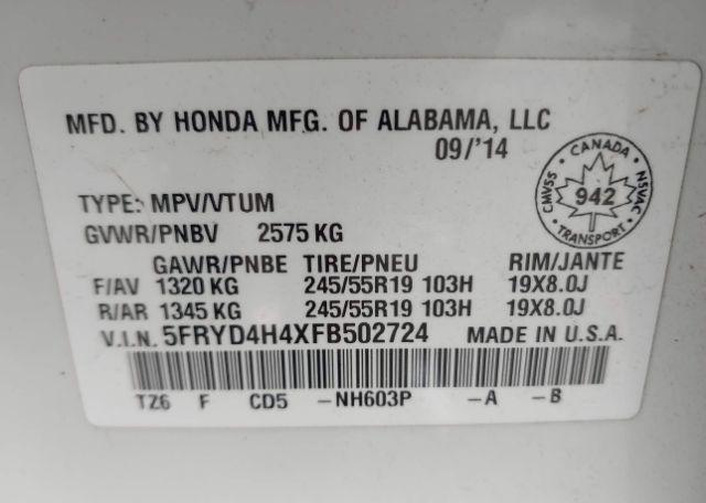 2015 ACURA MDX NAVIGATION PACKAGE