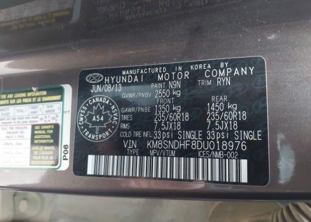 2013 HYUNDAI SANTA FE XL LUXURY