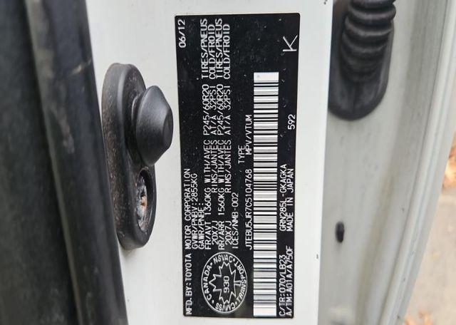 2012 TOYOTA 4RUNNER SR5