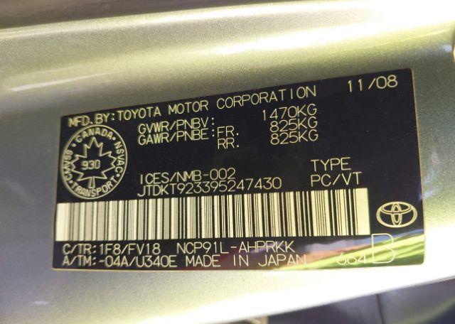 2009 TOYOTA YARIS LE
