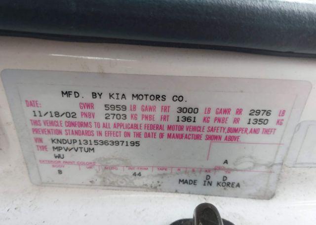 2003 KIA SEDONA EX