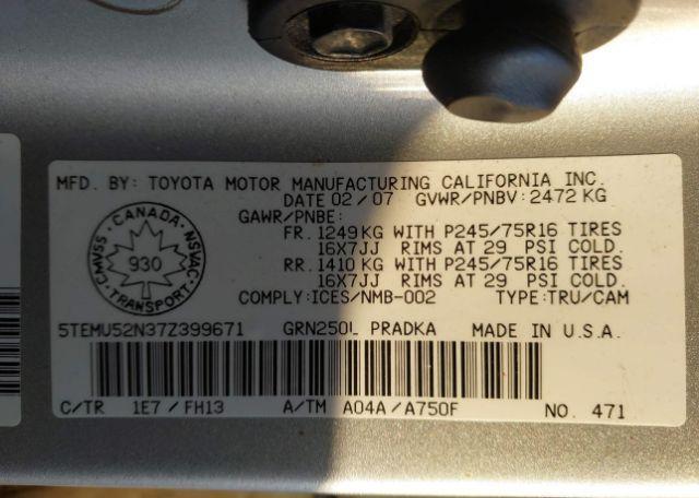 2007 TOYOTA TACOMA BASE V6