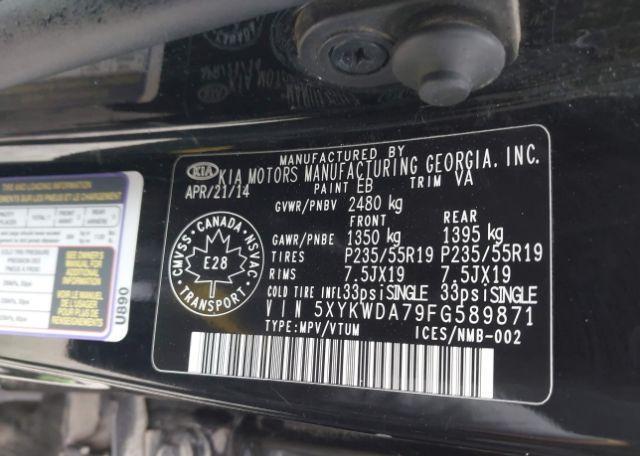 2015 KIA SORENTO SX