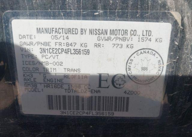 2015 NISSAN VERSA NOTE 1.6 S