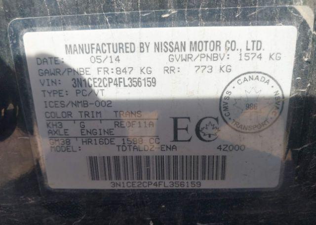 2015 NISSAN VERSA NOTE 1.6 S