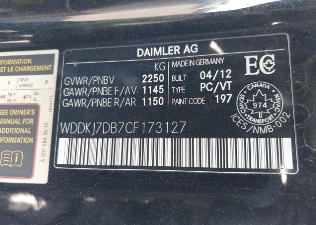 2012 MERCEDES-BENZ E-CLASS E 550