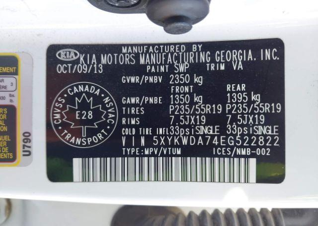 2014 KIA SORENTO SX