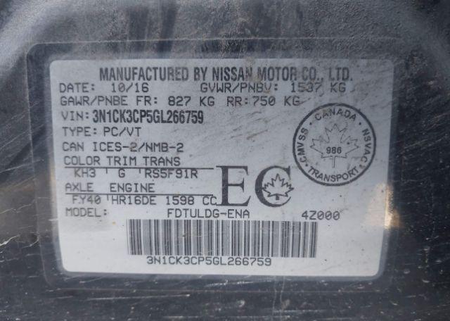 2016 NISSAN MICRA S