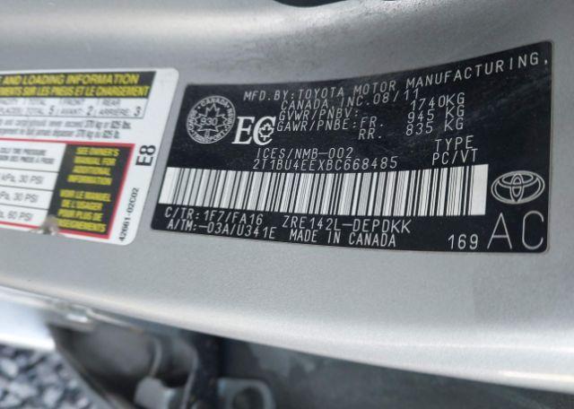 2011 TOYOTA COROLLA CE