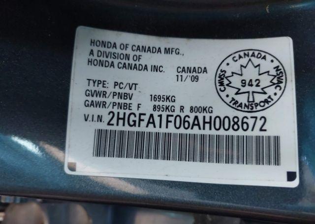 2010 HONDA CIVIC EXL