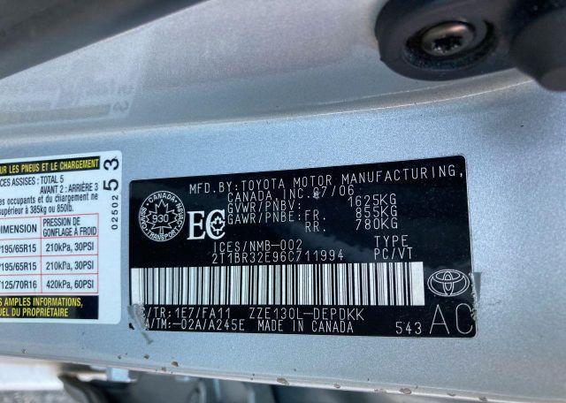 2006 TOYOTA COROLLA CE