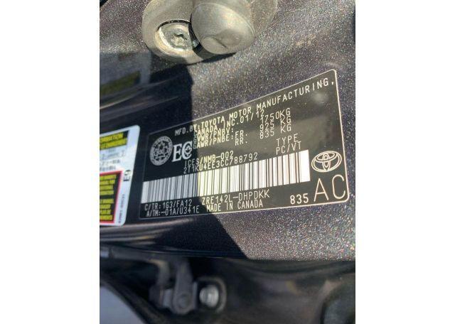 2012 TOYOTA COROLLA MATRIX