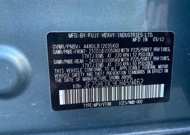 2012 SUBARU FORESTER 2.5X PREMIUM