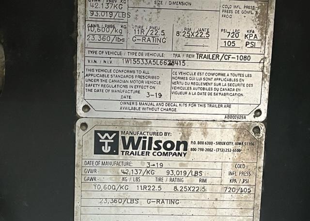 2020 WILSON TRAILER CO Flatdeck