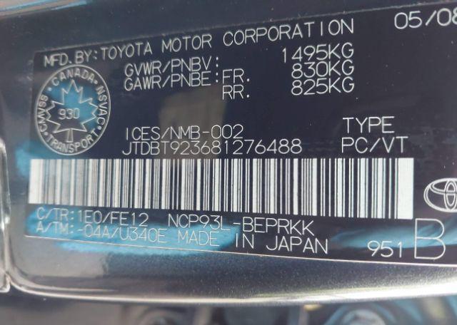 2008 TOYOTA YARIS