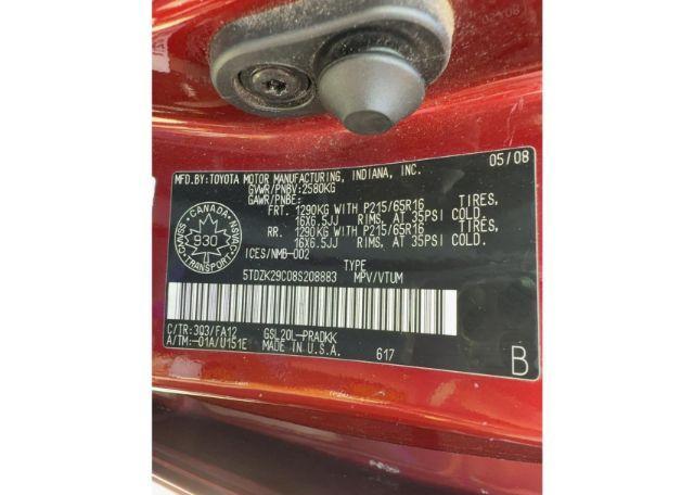 2008 TOYOTA SIENNA CE