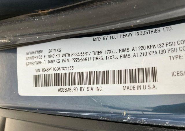 2006 SUBARU LEGACY OUTBACK 2.5I