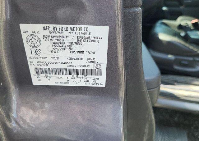 2012 FORD ESCAPE XLT