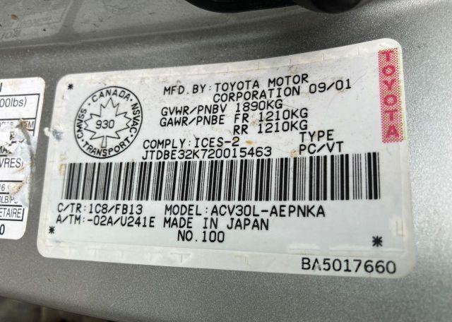 2002 TOYOTA CAMRY