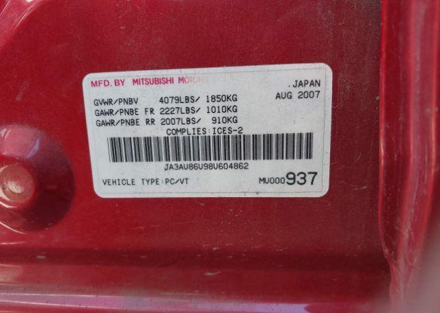 2008 MITSUBISHI LANCER GTS