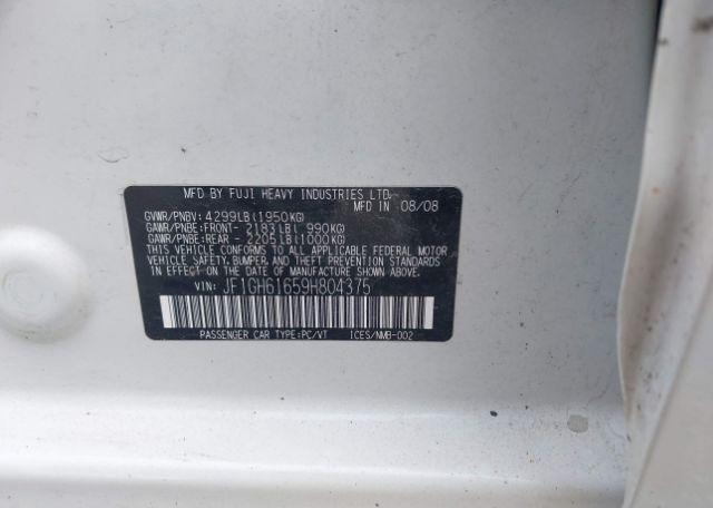 2009 SUBARU IMPREZA 2.5I