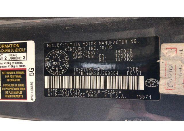 2009 TOYOTA CAMRY