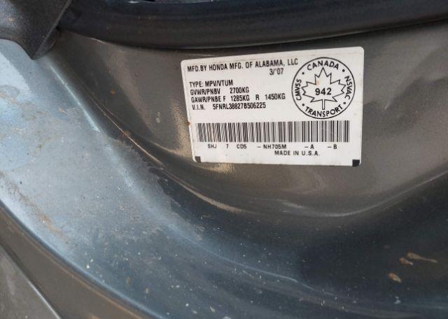2007 HONDA ODYSSEY TOURING