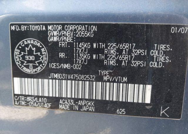 2007 TOYOTA RAV4 LIMITED